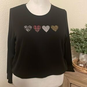 Lane Bryant Cropped Sweatshirt with Heart Graphic